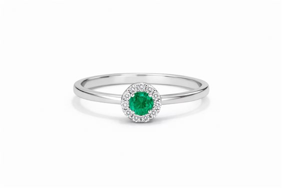 Ring Idee Preziose dal 1987 Woman in White Gold Smeraldo 0.14 Ct IP.AK18B/4S - IP.AK18B/4S
